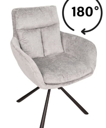 Hendi Grey Chenille Swivel Armchair