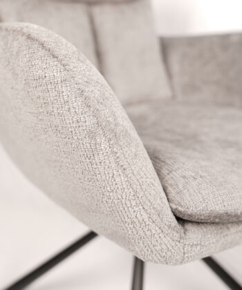Hendi Grey Chenille Swivel Armchair
