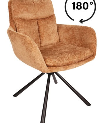 Hendi Grey Chenille Swivel Armchair
