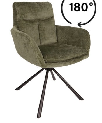 Hendi Grey Chenille Swivel Armchair