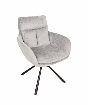 Hendi Grey Chenille Swivel Armchair