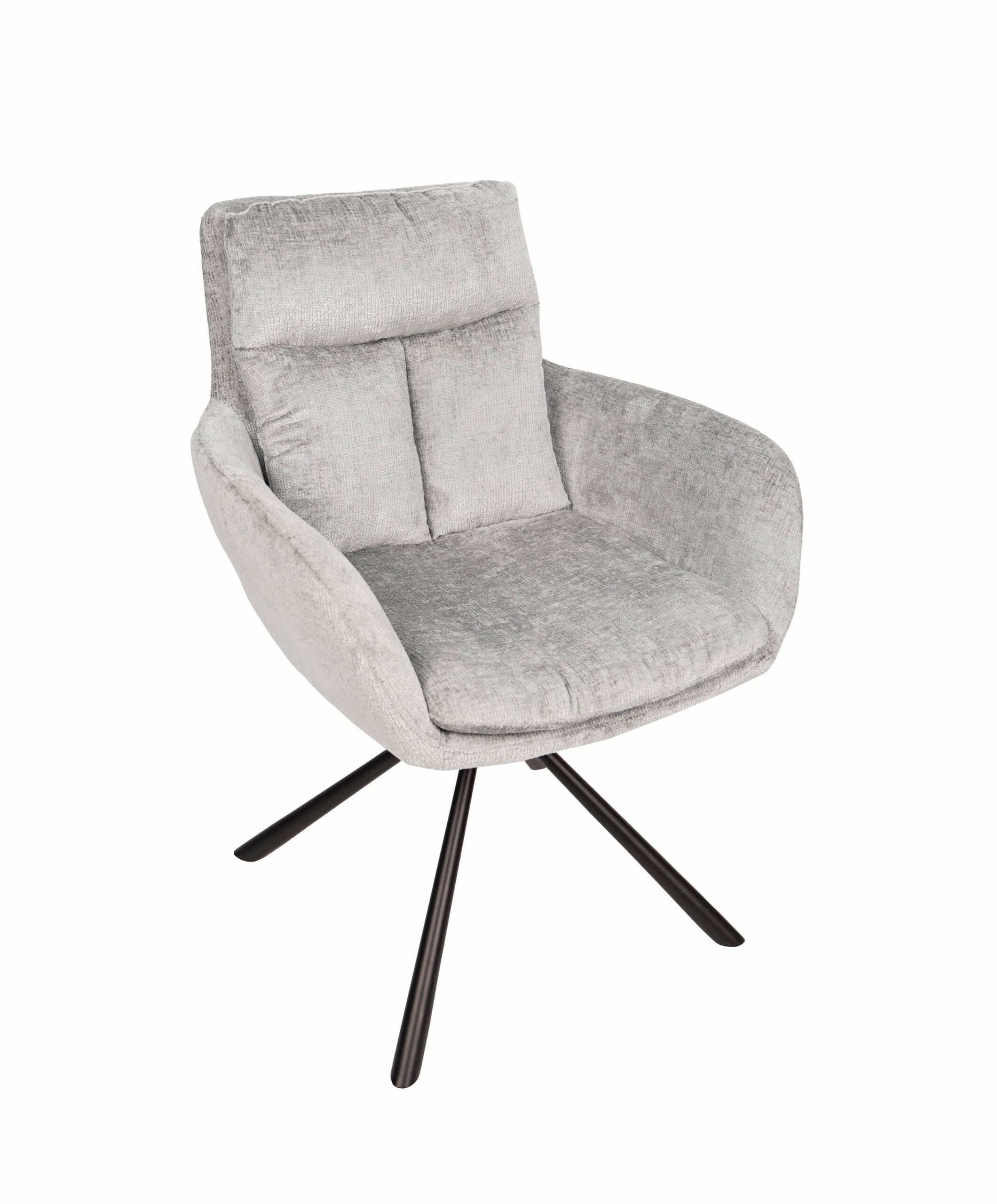 Hendi Grey Chenille Swivel Armchair
