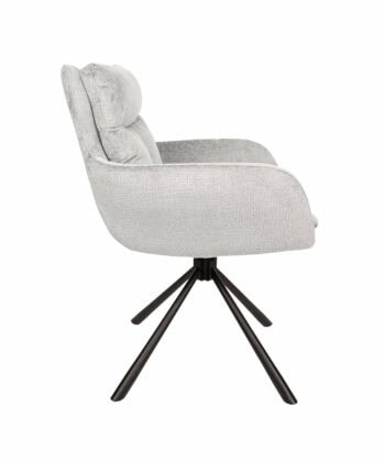 Hendi Grey Chenille Swivel Armchair