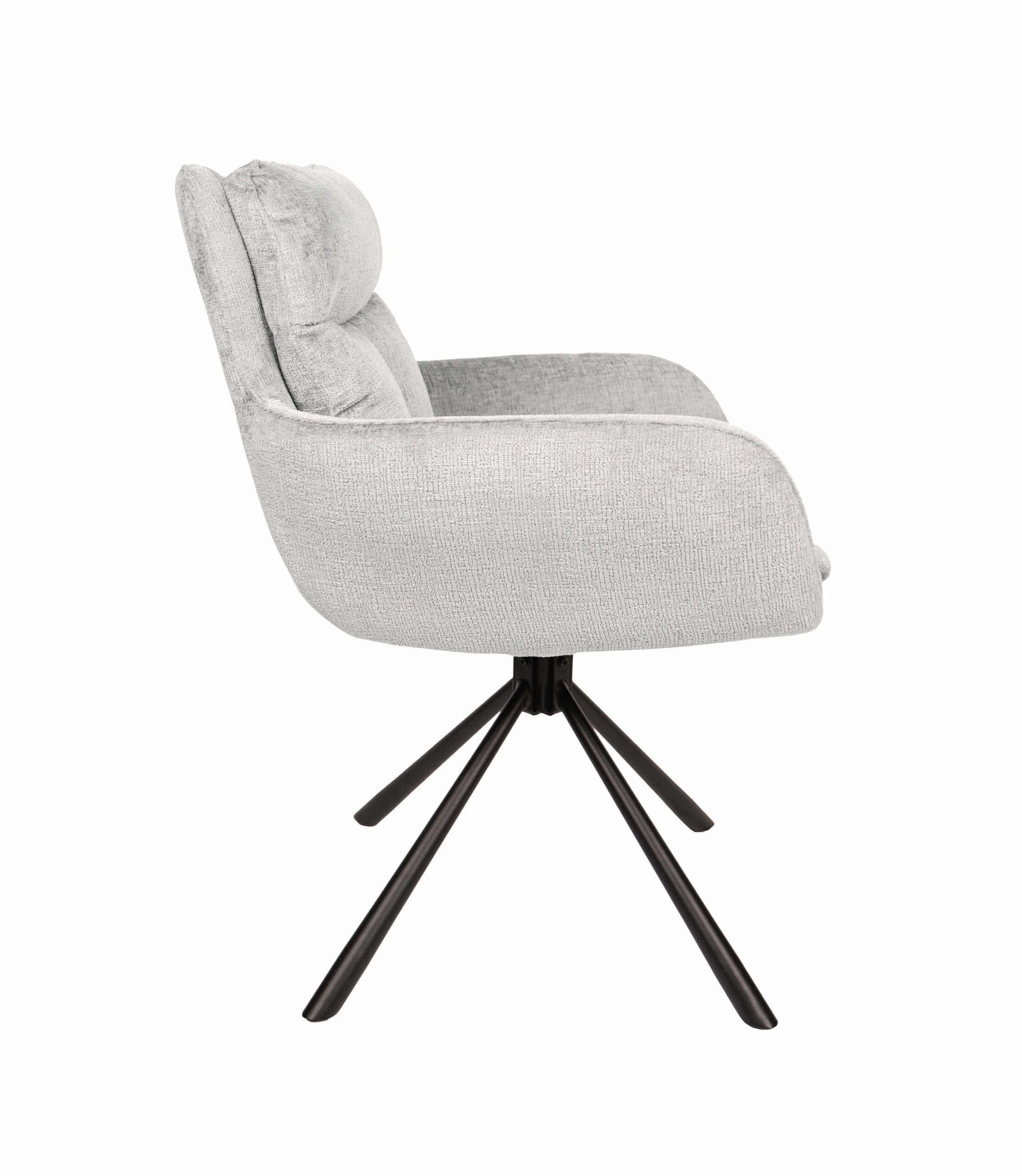 Hendi Grey Chenille Swivel Armchair