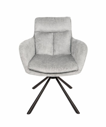Hendi Grey Chenille Swivel Armchair