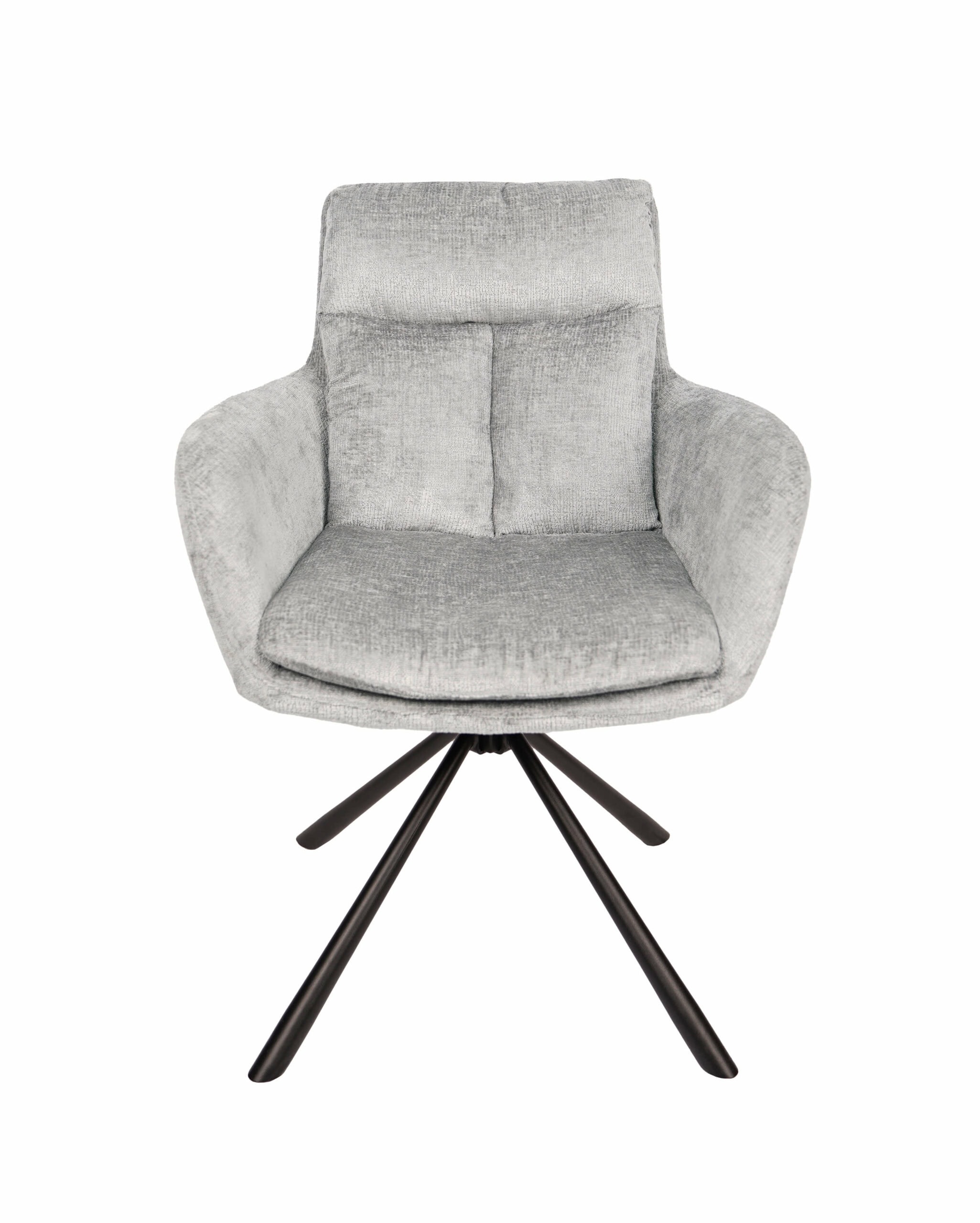 Hendi Grey Chenille Swivel Armchair