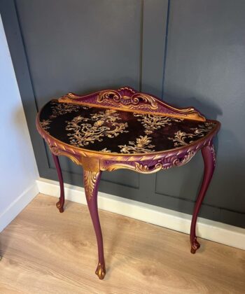 Imperial Plum & Gold Demi-Lune Console Table