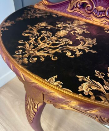 Imperial Plum & Gold Demi-Lune Console Table