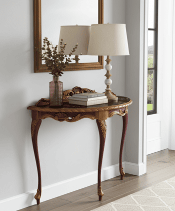 Imperial Plum & Gold Demi-Lune Console Table