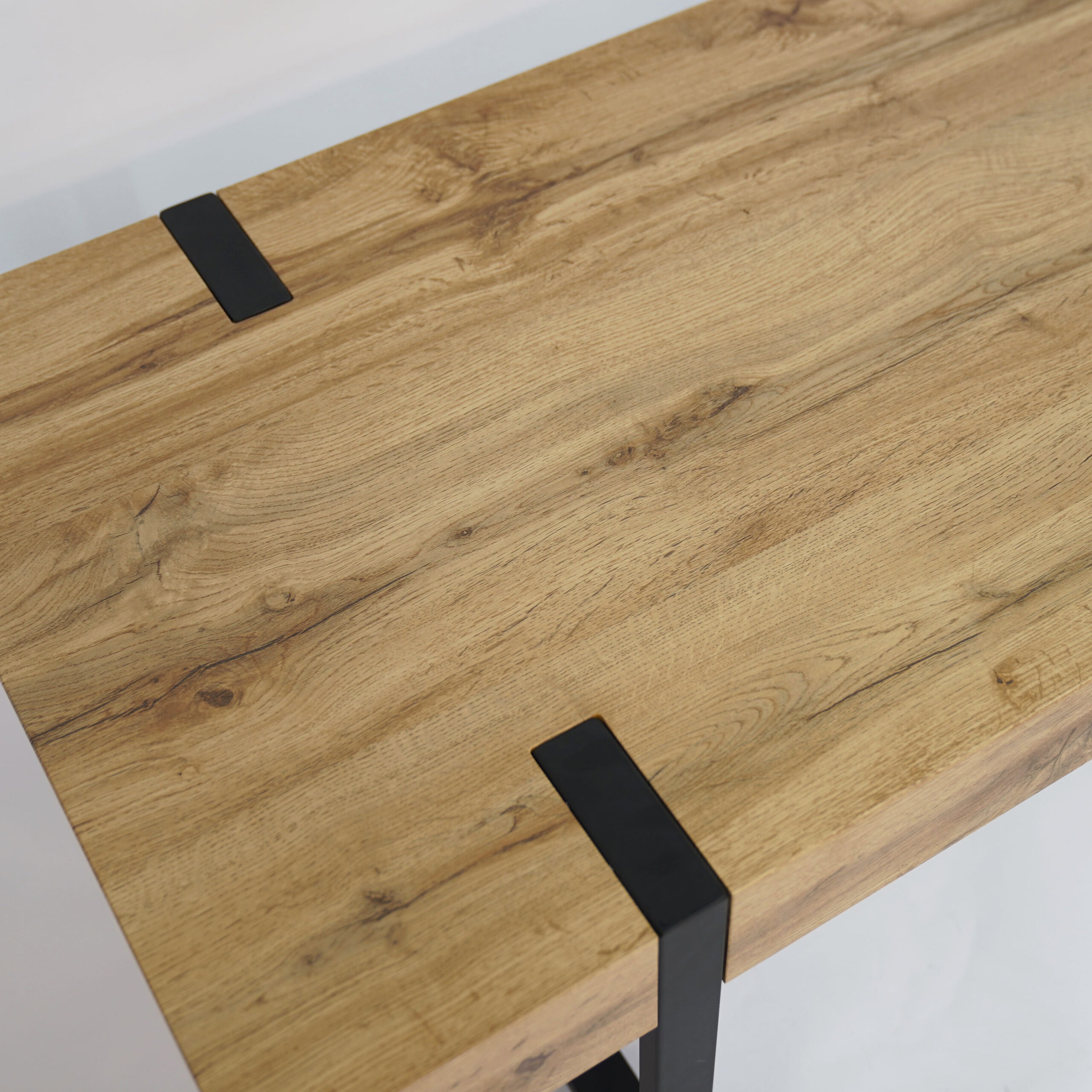 Ines Industrial Coffee Table with Drawer – Oak Top
