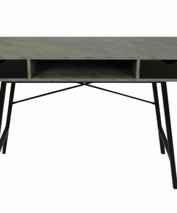 Kobe Concrete Effect Desk with Drawers and Shelf