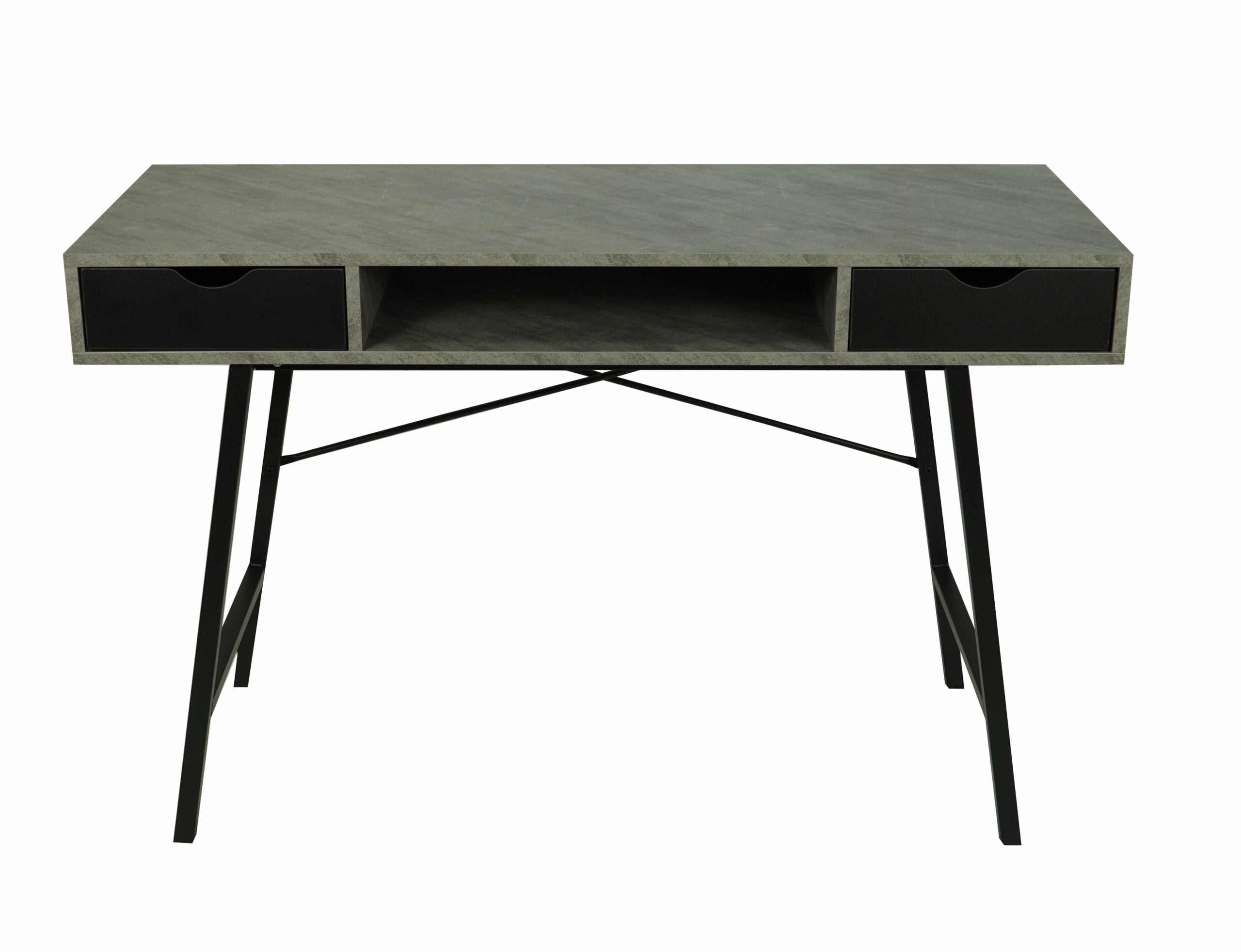 Kobe Concrete Effect Desk with Drawers and Shelf