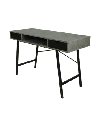 Kobe Concrete Effect Desk with Drawers and Shelf