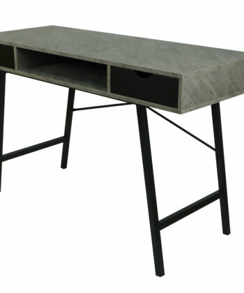 Kobe Concrete Effect Desk with Drawers and Shelf