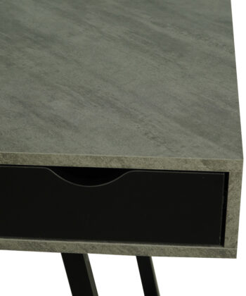 Kobe Concrete Effect Desk with Drawers and Shelf