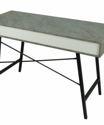 Kobe Concrete Effect Desk with Drawers and Shelf