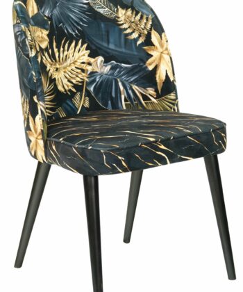 Golden Monstera Velvet Chair