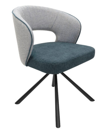 Revo42 Blue Chenille Swivel Chair