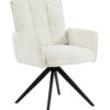 Zamira Grey Chenille Swivel Armchair
