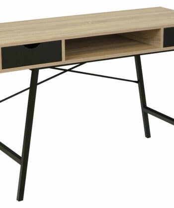 Loft Oak Desk with Drawers and Shelf