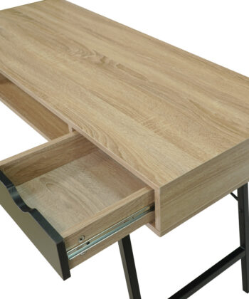 Loft Oak Desk with Drawers and Shelf