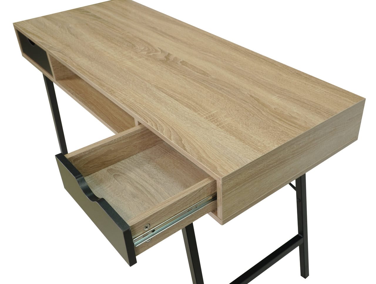 Loft Oak Desk with Drawers and Shelf