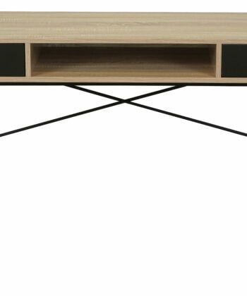 Loft Oak Desk with Drawers and Shelf