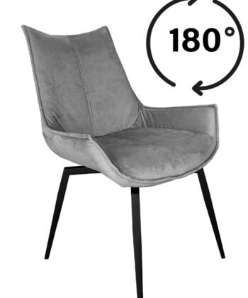 LoftSpin Bilbao Grey Velvet Armchair