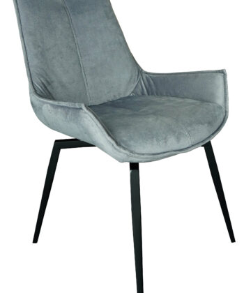LoftSpin Bilbao Grey Velvet Armchair