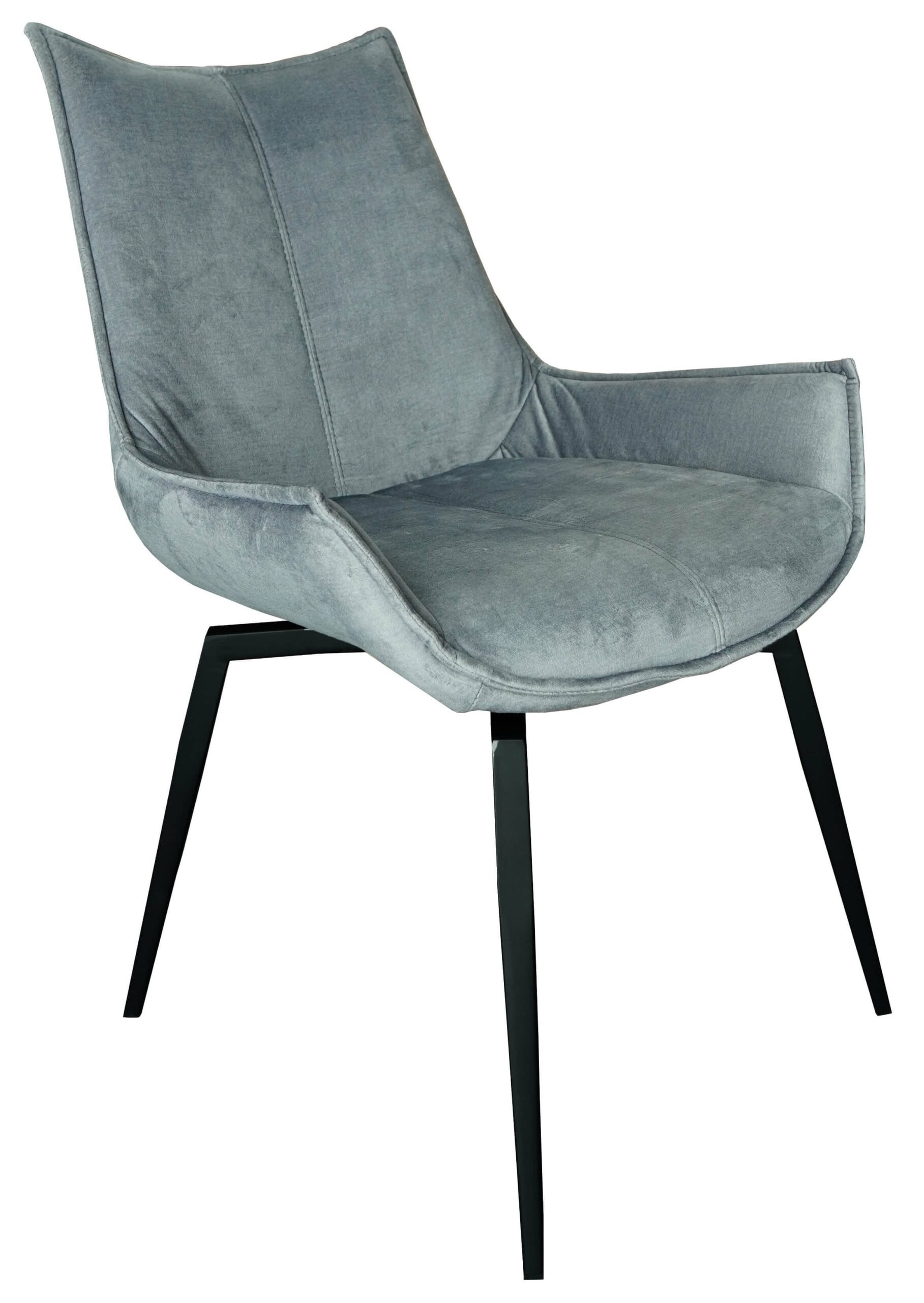 LoftSpin Bilbao Grey Velvet Armchair