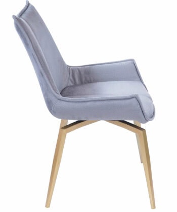 LoftSpin Bilbao Grey Velvet Armchair