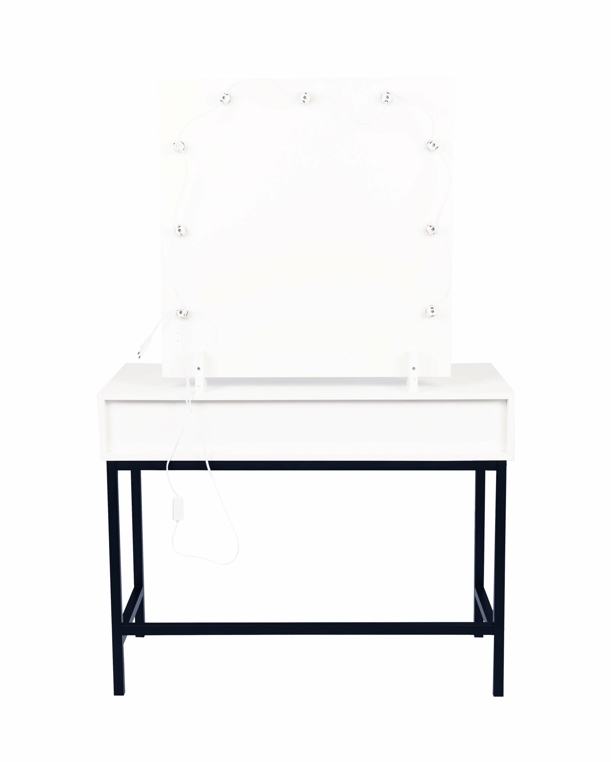LumiVain White Matte LED Dressing Table Set