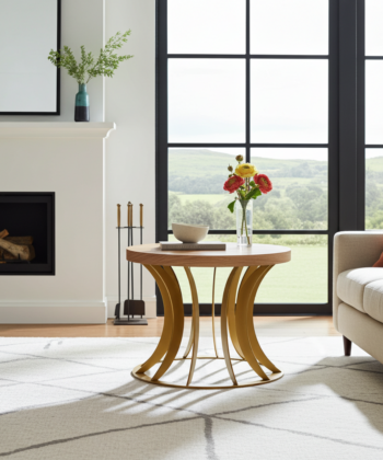 Luna Round Oak Coffee Table – Loft Style Living