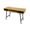 Manila Scandinavian Desk with Drawers and Bamboo Top