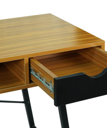 Manila Scandinavian Desk with Drawers and Bamboo Top