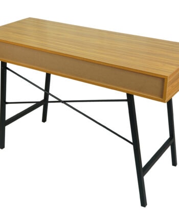 Manila Scandinavian Desk with Drawers and Bamboo Top