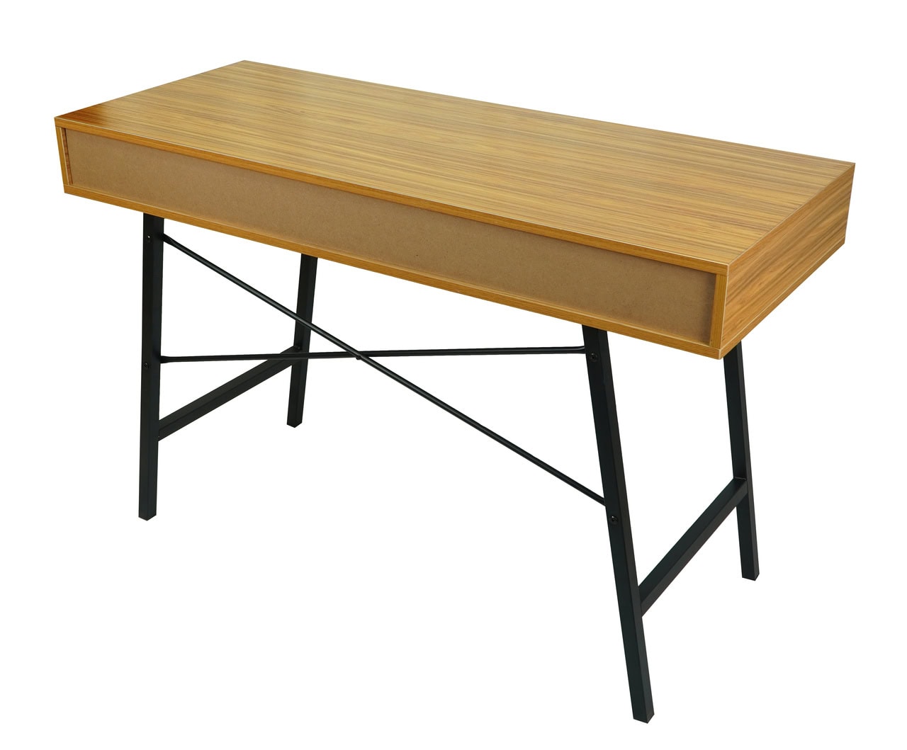 Manila Scandinavian Desk with Drawers and Bamboo Top