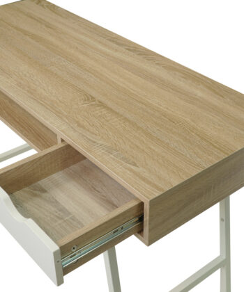 Nordic Oak Desk with Drawers and Shelf – Scandinavian