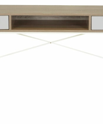 Nordic Oak Desk with Drawers and Shelf – Scandinavian