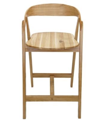Nordic Oak Embrace Bar Stool with Curved Backrest