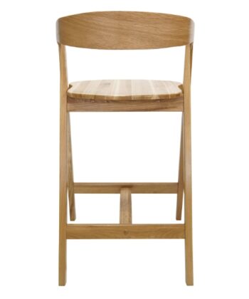 Nordic Oak Embrace Bar Stool with Curved Backrest