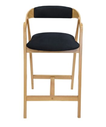 Nordic Oak Lounge Bar Stool with Upholstered Seat