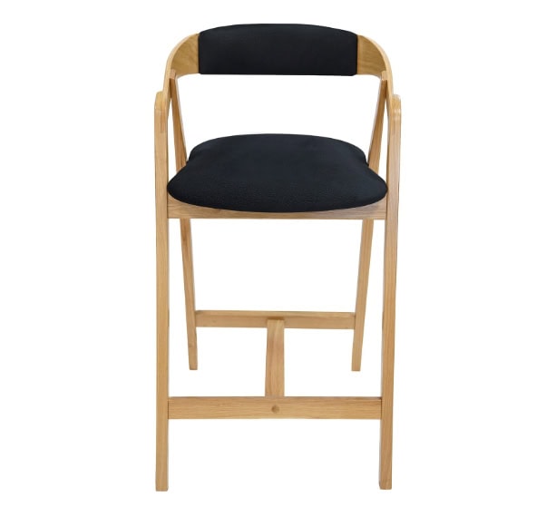 Nordic Oak Lounge Bar Stool with Upholstered Seat