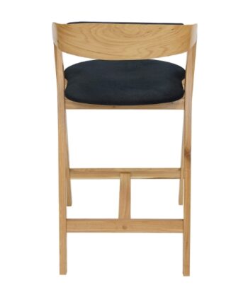 Nordic Oak Lounge Bar Stool with Upholstered Seat