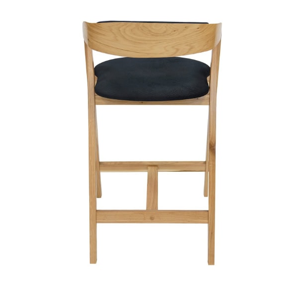 Nordic Oak Lounge Bar Stool with Upholstered Seat