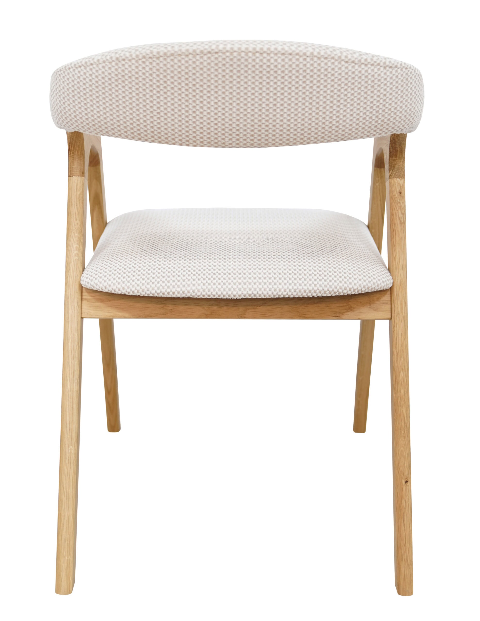 Oslo Oak Upholstered Dining Chair – Beige Chenille Fabric