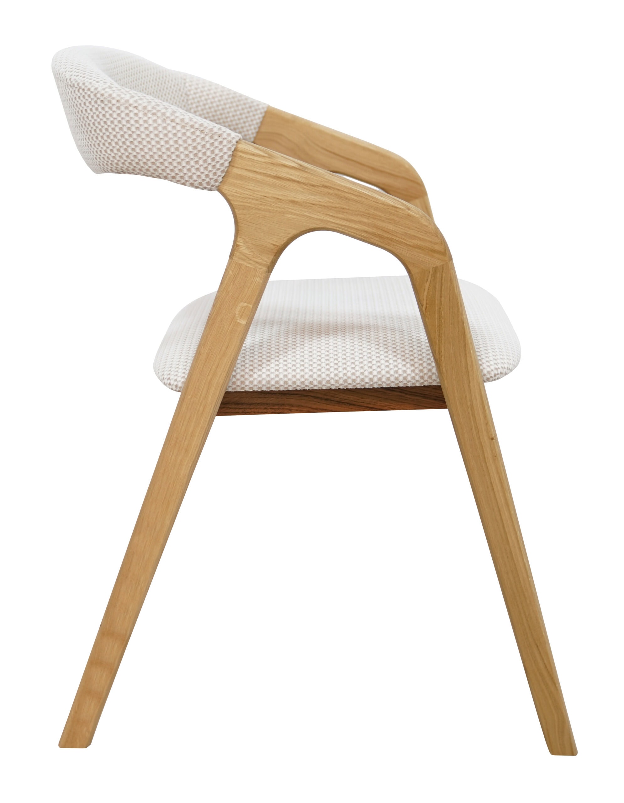 Oslo Oak Upholstered Dining Chair – Beige Chenille Fabric