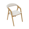 Oslo Oak Upholstered Dining Chair – Beige Chenille Fabric