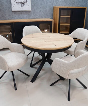 Pivot39 Beige Boucle Swivel Chair