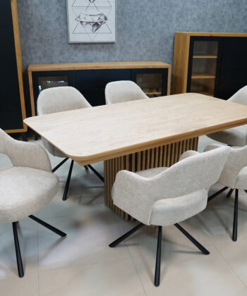 Pivot39 Beige Boucle Swivel Chair